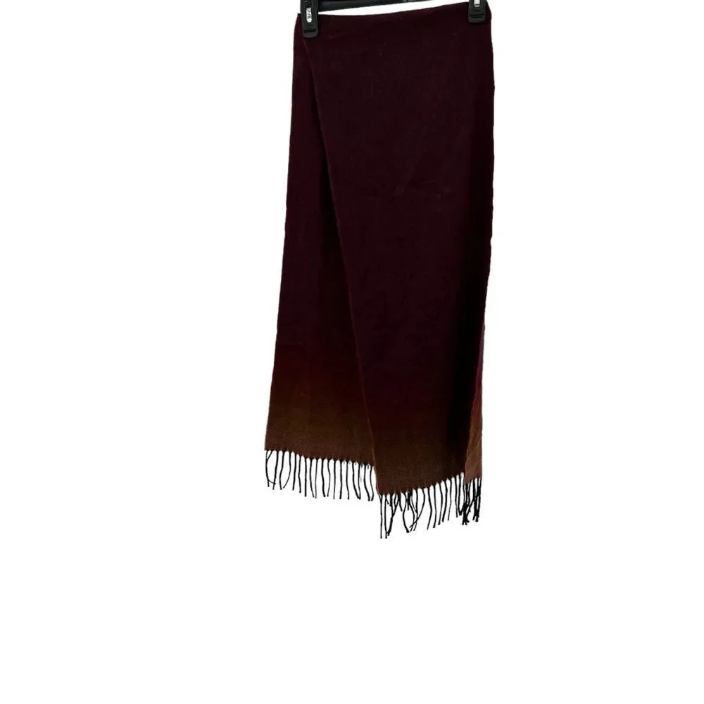 Cashmere Red/Orange Ombre Scarf Made in Scotland Scottish 100% Cashmere Unisex